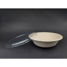 [CLS+] 원형 펄프 32oz 용기 뚜껑 세트(자연색) 950ml, 1개, 50세트