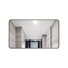 簡約無框浴室鏡 高清防霧安全圓角設計 多尺寸可選 提升浴室質感, 暗夜黑2