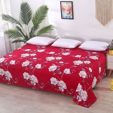 雙人床榻榻米親膚柔軟磨毛加厚床單, 美夢成真-暗玫紅,2.5*2.3米牀單