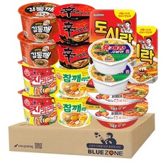 블루존 오뚜기 농심 팔도 용기컵라면 7종 14개 세트 (도시락2+왕2+육사발2+진매2+참깨2+김통깨2+신2)