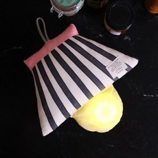 패브릭 무드등 수유등 걸이 감성 조명 행잉 램프, 블랙 앤 화이트 스트라이프 코티지