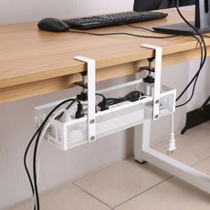 리빙루트 무타공 멀티탭거치대 선정리 선반, 1개, 화이트