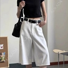 AOKADA 여성 7부 청바지 캐주얼 쿨링 아이스 버뮤다 팬츠 여름용 핫 반바지