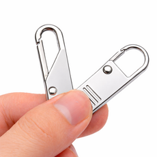 지퍼 손잡이 교체용 금속 지퍼고리 가방 의류 캐리어 수리, 5개, 실버