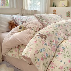 水洗棉四件套 學生宿舍床單 被套 春夏床罩 三件套, 【A類母嬰 裸睡親膚不起球】_7,同款枕套一對【48*74cm】