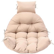 Tudomro 베개 충전재가 있는 방수 계란 의자 쿠션 2.58kg(2.58파운드) 교체용 흔들 고리버들 쿠션 121.9 x 81.3cm(48 32인치) 높이 등 걸이 스윙, 베이지