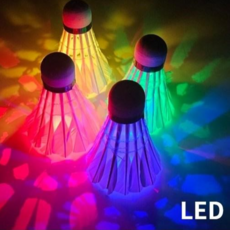 마이또바기 배드민턴 깃털 셔틀콕 led, 혼합색상, 1개, 4개입