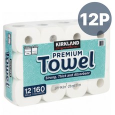 커클랜드 종이타월 160매 x 12롤 2겹 키친타올 코스트코, 6개입, 120개