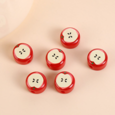 관통형 사과 비즈 키링 부자재