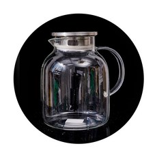 浩宇玻璃 大容量耐高溫冷水壺 高硼矽玻璃, 透明色, 1套, 500ml