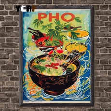 현대 맛 있는 음식 커피 스시 라멘 주방 아트 다채로운 포스터 캔버스 그림 벽 예술 사진 주방 카페 홈 장, 09 9, 04 30X40cm Unframed, 1개