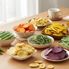 健康本味 綜合蔬果脆片1Kg - 秋葵、菠蘿蜜、敏豆、蘋果、紅蘿蔔、紫地瓜、芋頭、甘藷、南瓜 - 素食休閒零食, 1個, 大包蔬果脆片, 1kg