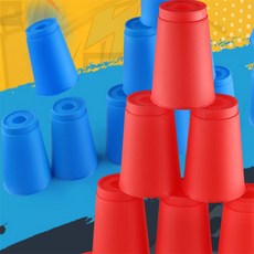 12입 스포츠 스택킹컵 세트 집중력 UP 두뇌 개발 놀이 어린이 완구, 그린, 그린, 1개