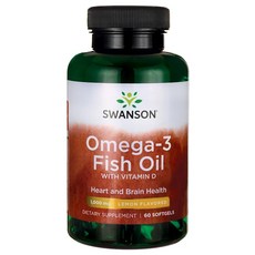Swanson 斯旺森 Omega-3魚油軟膠囊 檸檬風味 1000mg, 60顆, 1罐