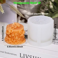 비누몰드 3D 꿀벌 벌집 양초 금형 기둥 실리콘 DIY 홈 메이드 밀랍 향기로운 석고 비누 장식, Honeycomb mold 3, Honeycomb mold 3