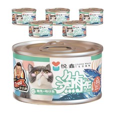 悅鑫 全齡貓鮪魚罐 副食罐, 80g, 6個, 鮪魚+吻仔魚