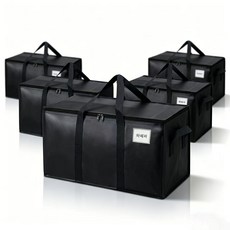 파페피 대용량 접이식 이사박스 이사봉투 방수, 5개, 블랙