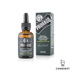 CONQUEST 義大利 PRORASO Cypress & Vetyver 鬍鬚保養油｜軟化鬍鬚、保濕滋養、清新木質香, 1個, 30mL