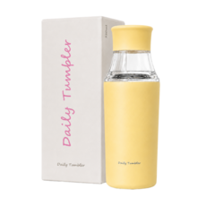 MOOA 스테인리스 보온보냉 텀블러 트라이탄 티백 물병, 1개, 350ml, 레몬 옐로우