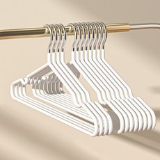 미끄럼방지 PVC코팅 논슬립 옷걸이, 화이트, 20개
