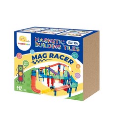 ScienceBaby 雪鑽磁力片電動軌道車 112片 3歲益智積木, 1個, 電動軌道車112片