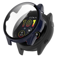 智能手表保護殼, 1個, 水墨蓝【PC+钢化膜一体壳】,佳明Forerunner265