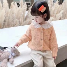 女童針織開衫 宝宝復古毛衣外套 韓系外搭