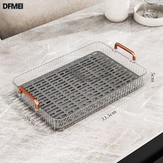 DFMEI 茶盤家用客廳幹泡臺輕奢茶具杯子架放茶杯水杯長方形雙層瀝水托盤, 1個, 小號白色:如圖