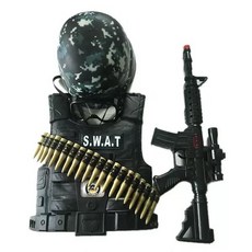 兒童警察角色扮演服, 衝鋒槍五件套, 1個