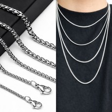 N0331w 써지컬 스틸 슬림 체인 목걸이줄(다양한 사이즈와 두께선택)