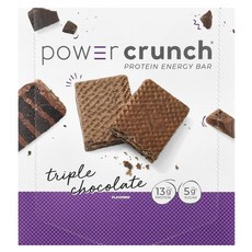 비엔알지 Power Crunch 프로틴 에너지 바 트리플 초콜릿 바 12개 각 40g(1.4oz), 1개, 40g