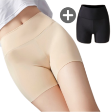 [1+1]하루바나 여성 아이스 이너 팬츠 쾌적한 심리스 노라인 속바지 3부