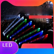 led 드럼 스틱 악기 형광 전문 악세서리 아크릴 공연 무대 컬러 충전식 조명 액세서리, 1개, 화이트 듀얼 플래시 비충전식 예비 2개