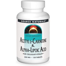 소스내츄럴스 아세틸 L-카르니틴 & 알파리포산 650mg 타블렛 무설탕 글루텐 프리, 120개입, 1개, 120정