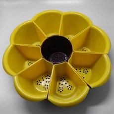 샤브샤브 회전 물빠짐 분할 그릇 접시 반찬접시 반찬, 1개, 와인레드 9칸