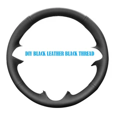 DIY 자동차 핸들 커버 미니 쿠퍼 S R50 2001-2006 액세서리 용 부드러운 스웨이드 가죽, 04 black leather