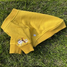 小型犬/中型犬保暖大學T (S~3XL) - 福媽寵物, 1個, 芥末黃