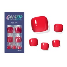 붙이는 패디팁 14tips 인조발톱 친환경 유연 TPU소재, 1개, 젤스팁패디/라지 13.레드