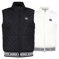 여자 배색 레터링 시보리 다이나 누빔 골프 조끼 이십대 동호회 심플