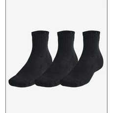 언더아머 유니섹스 트레이닝 코튼 쿼터 삭스 3켤레 쿠션 통풍 패션 스포츠 러닝 양말 1386372-001_NC유성점