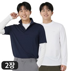 아소트 [1+1] 프리미엄 자외선차단 UV 쿨링 스포츠 골프 남성 냉감 반폴라 긴팔 티셔츠