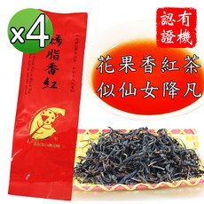 鑫龍源 嫣脂香紅花果香紅茶 杉林溪高山茶葉 無焙火 全發酵 12g/包 4包組 附提袋, 1個, 12g, 4個裝