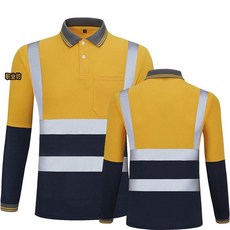 작업복 반팔 건설 유니폼 스카치 산업용, 옐로우 패치워크 블루(긴소매에 포켓 있어)