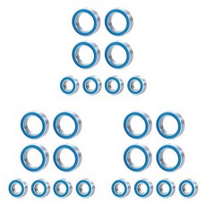 Traxxas 1/16 E-Revo 슬래시 랠리 서밋 RC 자동차 업그레이드 부품 액세서리 용 24PCS 고무 밀폐형 볼 베어, 01 Silverblue, 1개