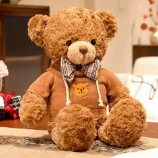 수제 테디베어 곰인형 수면인형 애착인형 곰돌이 선물 러블리, 1개, H. 갈색