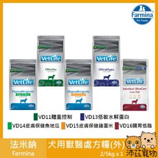 法米納 Farmina VetLife 犬用處方籤飼料 低敏 10種配方, 1個, VD13低敏水解蛋白 12kg(限宅配)