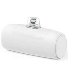 비니 고속 충전 도킹형 미니 일체형 보조배터리 5000mAh, 화이트, 8핀 1개
