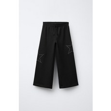 [국내배송] 자라 ZARA 와이드 레그 스타 스터드 팬츠 - 블랙 938143