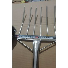 젓갈 포크 고무 주방용 스테인리스 조리용 플라스틱, 두꺼워진 와이드 6개 이빨, 1개, 기본 색상