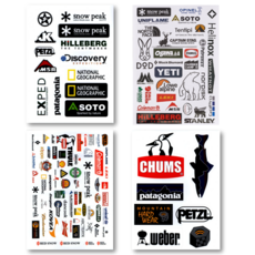 캠핑스티커 방수 감성 로고 폴딩박스 쿨러 캐리어 데코스티커, 1세트, B(4장)